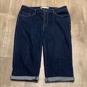 Womens Levi’s Mid Rise Stretch Denim Capri Cropped‎ Jeans